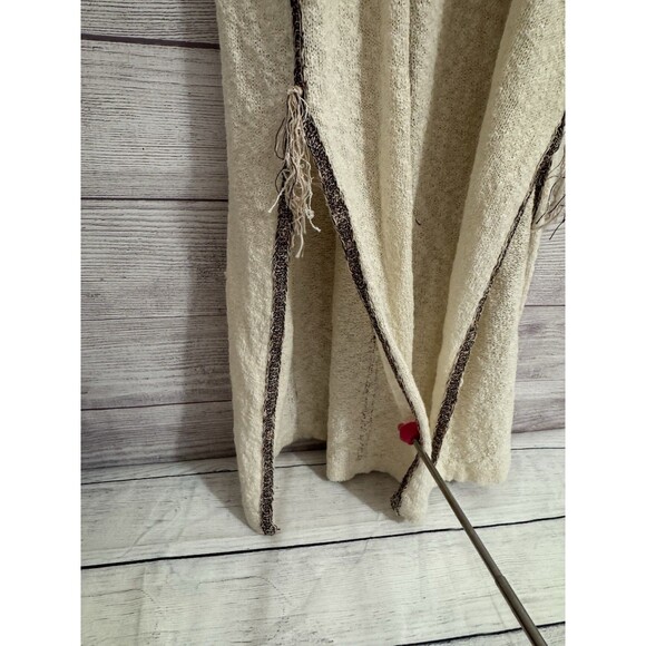 Free People Boho Dress S Ivory Cream Long Sleeve Crochet Maxi Cover Up - Picture 11 of 15